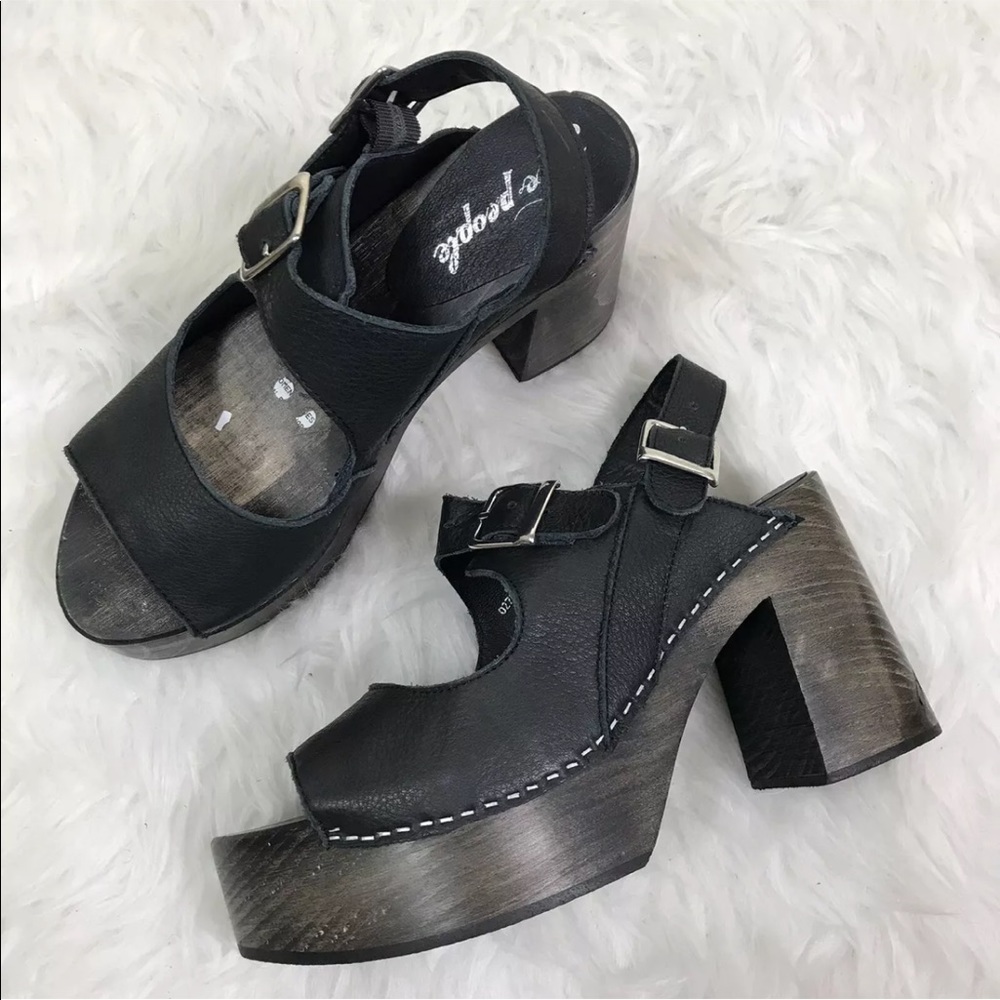 Free People Belem clogs size 36 US 6 black sandals NEW